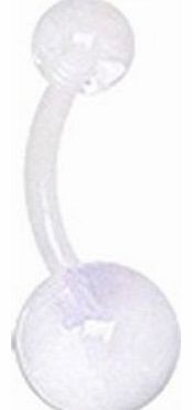 Bioflex Naval Belly Bar 1.6mm Bar Thickness (14 gauge) x 10mm Length One piece Royal Blue