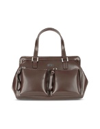 Pierre Cardin Dark Brown Genuine Leather Doctor-style Handbag