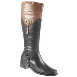 Female Bon806 Leather Upper Textile/Other Lining Comfort Boots in Black, Brown