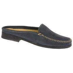Female Mary Leather Upper Leather Lining Mules in Navy