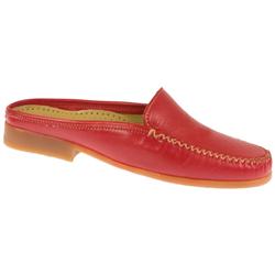 Female Mary Leather Upper Leather Lining Mules in Red