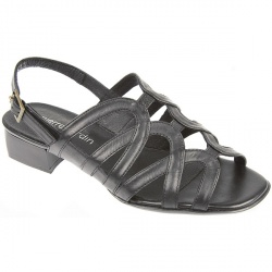 Female Pccar705 Leather Upper Leather Lining Comfort Sandals in Black