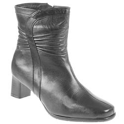 Female Pclib803 Leather Upper Leather/Textile Lining Comfort Ankle Boots in Black