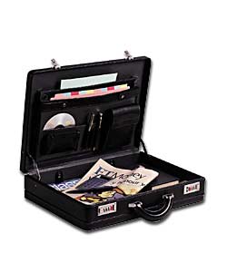 Pierre Cardin Leather Look Expander Attache Case