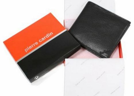 Pierre Cardin Mens Black Leather Wallet and Gift Box