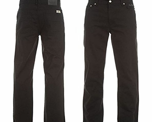 Pierre Cardin Mens Cords Straight Cut Button Fastening Pockets Cotton Trousers Black 34W R