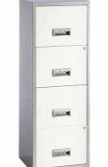 Pierre Henry A4 4 Drawer Maxi Filing Cabinet - Color: Slvr/Wht