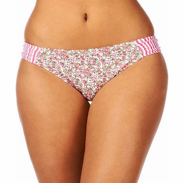 Piha Womens Piha Ditsy Stripe Gathered Side Bikini