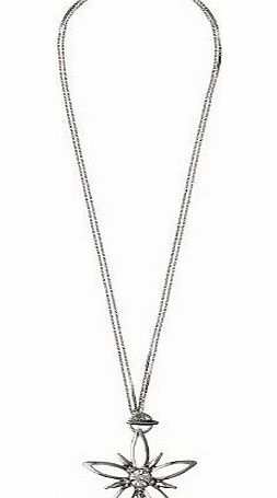 Pilgrim Divine Flower 2 in 1 Length Pendant Necklace (925 Silver Plated) ... Length: 45cm or 90cm