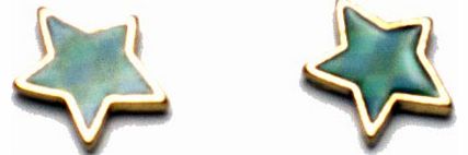 Pilgrim Enamel Green Star Stud Earrings Gold Plated