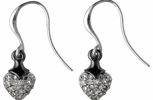 Pilgrim Jewellery Pilgrim Shimmer Hearts Drop Earrings Silver Plated