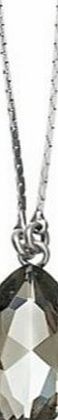 Pilgrim Light Grey Crystal Pendant Necklace Silver Plated