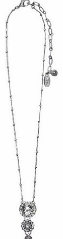 Pilgrim Womens Neck Chain Antique Silver Plated, Crystal 38 cm 615701