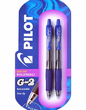 Pilot G-2 Rollerball Pens, Pack of 2, Blue