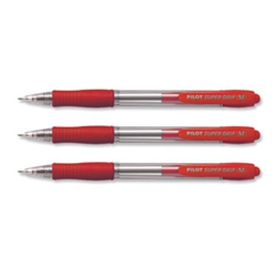 Pilot Super Grip Pen Retractable Red Ref