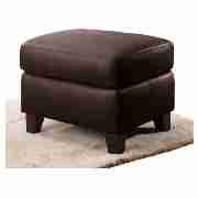 Pimlico Leather Footstool, Chocolate