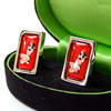 pin Up Girl Cufflinks - Brunette Babe