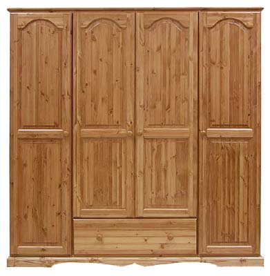 pine 1 DRAWER QUAD WARDROBE BADGER