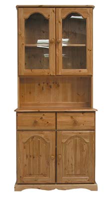 pine 2FT 6IN GLASS TOP DRESSER BADGER