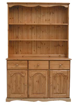 pine 3 DRAWER OPEN DRESSER BADGER
