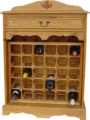 pine 30 BOTTLE CABINET