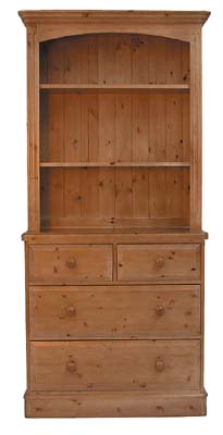 pine 3FT OPEN TOP DRESSER WITH DRAWERS OLD MILL