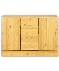 PINE Basic 2 Door 4 Drawer Sideboard