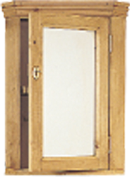 pine BATHROOM CABINET 1DOOR MIRROR CORNER