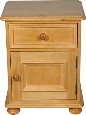 pine BEDSIDE CABINET 1 DRAWER 1 DOOR ASCOT Pt4