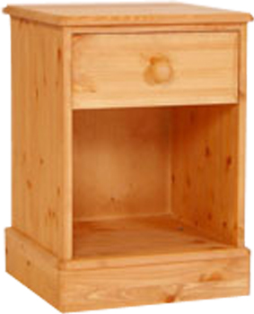 pine BEDSIDE CABINET 1 DRAWER OPEN ONE RANGE