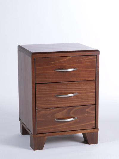 PINE BEDSIDE CABINET 3 DRAWER METRO