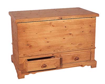 Pine Blanket Box Mule 2 Drawer Chest