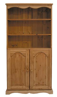 pine BOOKCASE 5FT WITH CUPBOARD BADGER