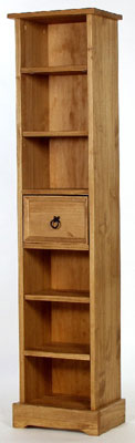 pine Bookcase And Drawer 62in x 14in Santa Fe