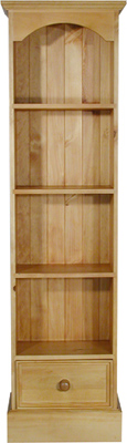 pine BOOKCASE KEATS WITH DRAWER 72inx20in