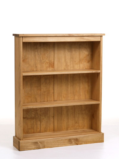 PINE BOOKCASE LOW WIDE MISSION