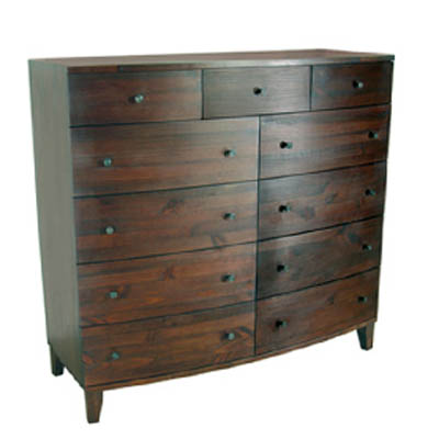 pine CHEST 11 DRAWER MADRID WALNUT