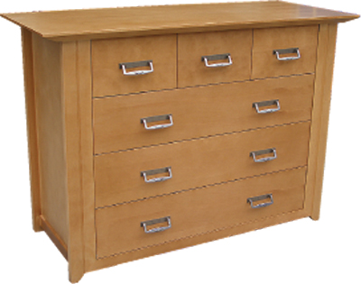 pine CHEST 3 OVER 3 DRAWER VALLEY