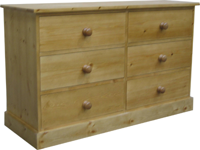 pine CHEST 6 DRAWER LOWBOY SHAKER