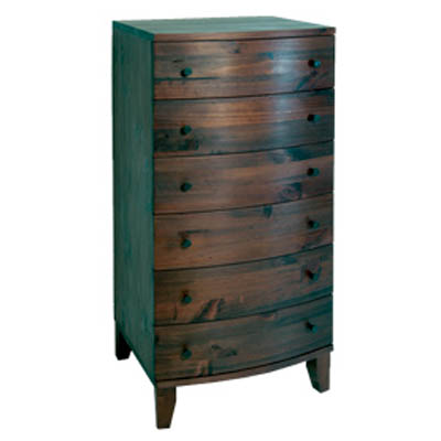 pine CHEST 6 DRAWER MADRID WALNUT