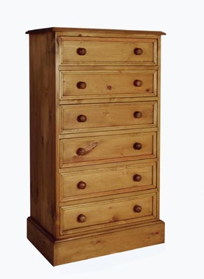 pine CHEST 6 DRAWER WELLINGTON