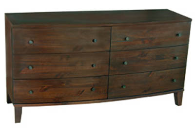 pine CHEST 6 DRAWER WIDE MADRID WALNUT