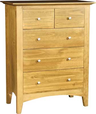 pine CHEST OF DRAWERS 2 OVER 3 AUCKLAND