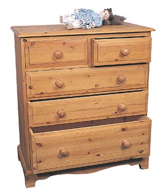 pine Chest of Drawers 2 Over 3 Drawer Romney