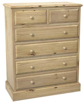 pine CHEST OF DRAWERS 2 OVER 4 BURFORD