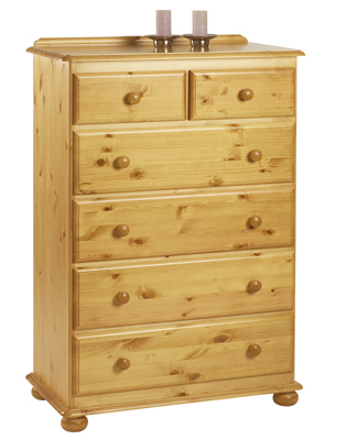 pine CHEST OF DRAWERS 2 OVER 4 CORNDELL HARVEST