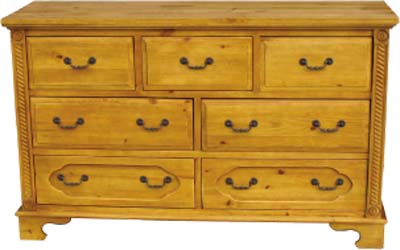 pine CHEST OF DRAWERS 3 OVER 2 OVER 2 MEDIEVAL