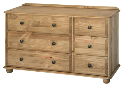 pine Chest of Drawers 3 Plus 3 Drawer Lincoln