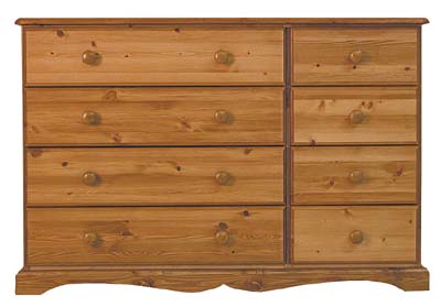 pine CHEST OF DRAWERS 4 BY 4 DRAWER BADGER