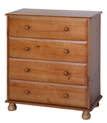 pine Chest of Drawers 4 Drawer Wide Dovedale Value